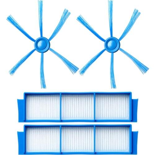 4pcs/set For Philips FC8007 FC8792 FC8794 FC8796 Vacuum Cleaner Side Brush+Hepa Filter Replacement Filters Side Brushes
