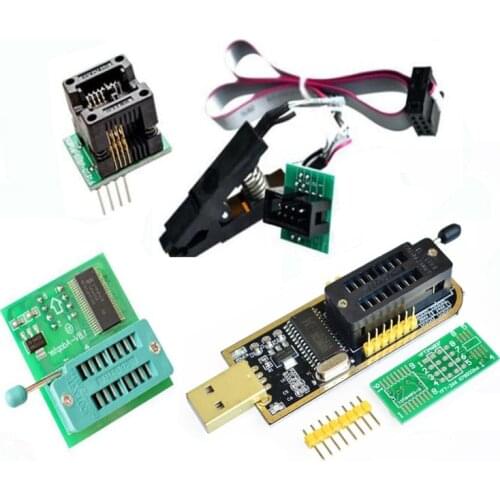 CH341 Programmer adapter+SICO8 adapter+ sop8 clip with cable+1.8Vadapter EEPROM Flash BIOS USB programmer ZIF adapter