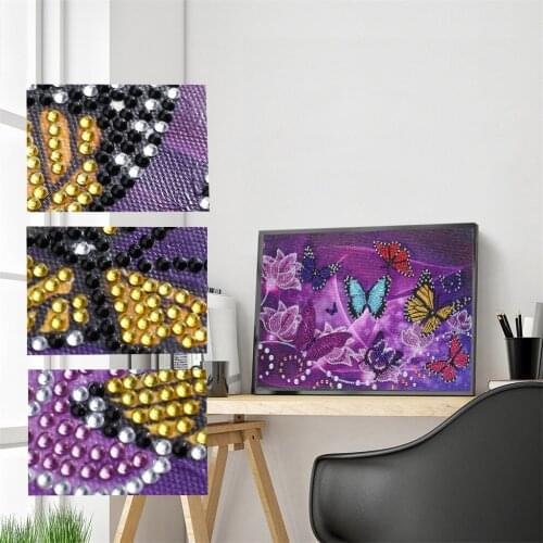 DIY 5D Diamond Painting By Number Kits Diamond Art Crafts Flowers Butterfly Special Shaped Diamond Embroidery for Kids Gifts