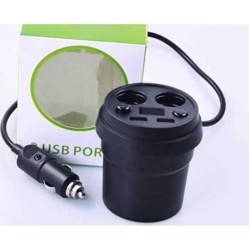 New Cup Car Charger Multi-function Display Voltage 3.1A 2 USB Car-charger DC12-24V Cigarette Lighter Splitter For GPS DVR Charge