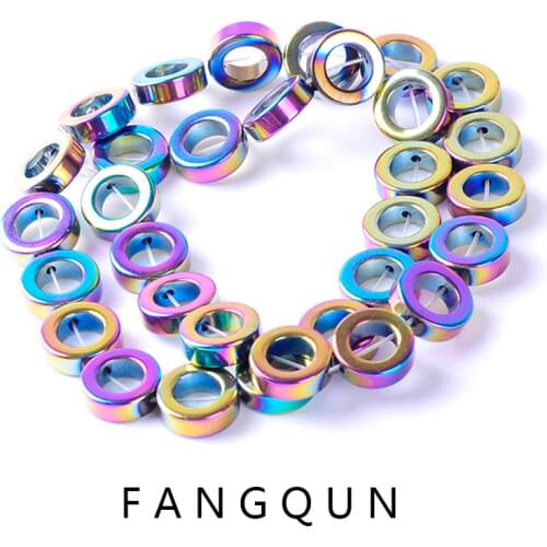 1pack/lot 6colors 3*8.4mm Natural stone Bright Hematite beads Round circle shape Beads for DIY Necklace Bracelet Jewelry Making