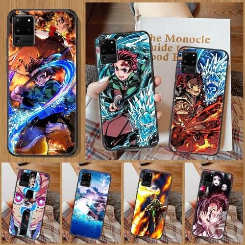 Demon Slayer Kamado Tanjirou Phone case For Samsung Galaxy Note 4 8 9 10 20 S8 S9 S10 S10E S20 Plus UITRA Ultra black pretty