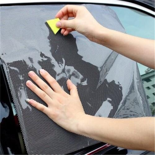 Black Net Sun Block Summer Car Side Window Window Stickers Electrostatic Adsorption Sunscreen Insulation Film