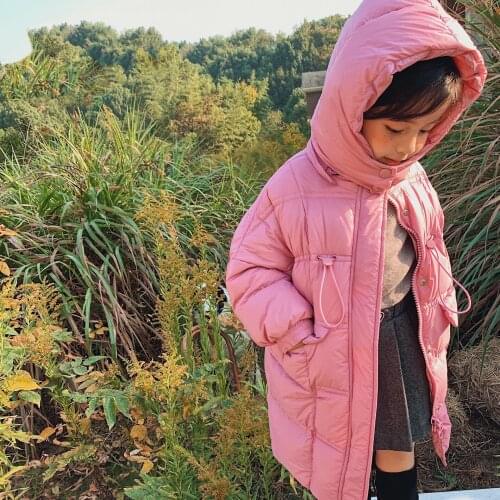 2020 Russian Winter Children Girls White Duck Down Jacket Hooded Long Girls Outerwear Coat 3-12 Years Kids Teenage Girls Parka