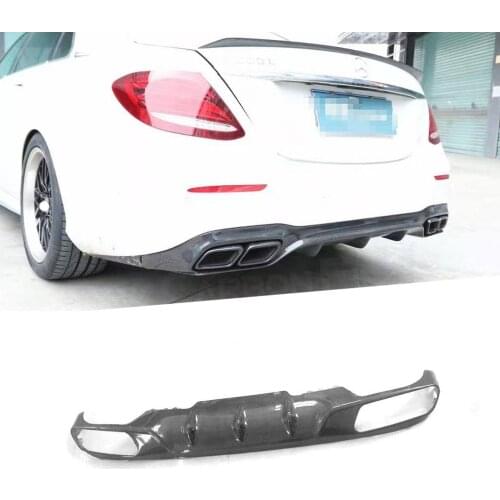 For Mercedes Benz E Class W213 E250 E350 E400 E43 E63 AMG Carbon Fiber Car Rear Lip Diffuser Bumper Spoiler Accessories