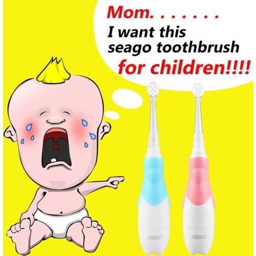 Electric Toothbrush Suitable for 0-3 year Baby Safety Battery Automatic Teeth brush Waterproof White LED Light Gift