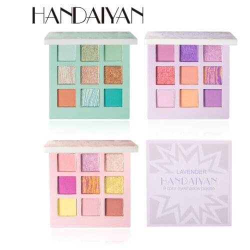 HANDAIYAN Glitter Matte Eyeshadow Pallete Pink Purple Green Waterproo Eye Shadowf Pigment Cosmetics Makeup Palette Maquillage