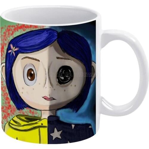 Coraline Collection White Mug Coffee Mug 330ml Ceramic Home Milk Tea Cups and Mugs Travel Gift for Friends Coraline Coraline Cor