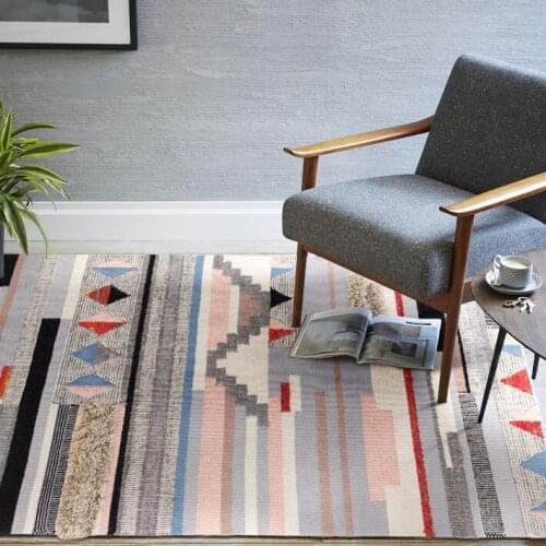 India Northern Europe Concise Modern Three-dimensional Pattern Wool Manual Carpet Concise Fresh A Living Room Bedroom Carpet