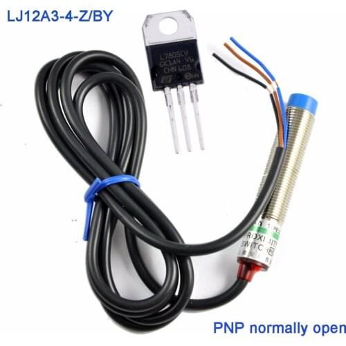 LJ12A3-4-Z/BY Proximity Sensor Switch , DC 10-30V PNP 3-wire 300MA 4mm Cylindrical Inductive Sensor Approach & L7805CV