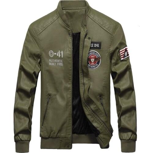 Youth Mens Wear Baseball Stand Lead Leather Clothing Autumn Will Code Pu Leather Jacket Leisure Time Skin Loose Coat Locomotive