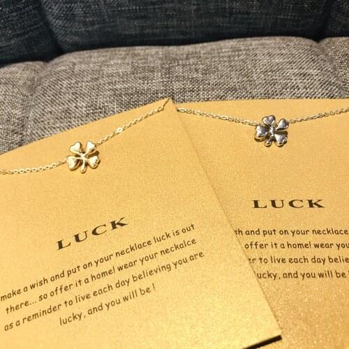MOONXUAN Luck Alloy Plant Leaf Clover Charm Gold Sliver Filled Chains Choker Women Pendant Necklace For Women Gift