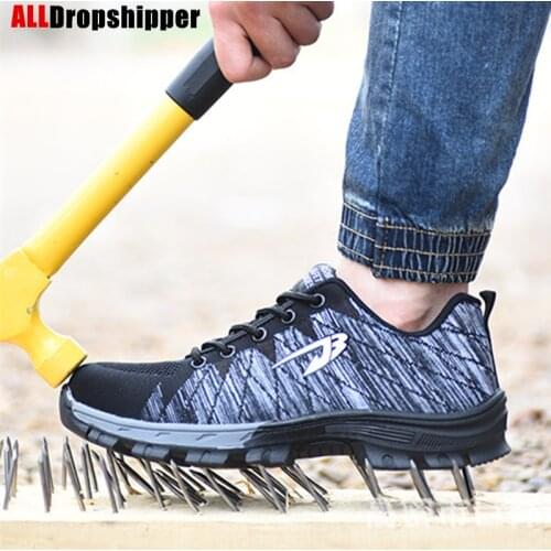 Men And Women Safety Boots Mens Breathable Shoes Steel Toe Puncture-Proof Workers Sneakers Work Protective Shoes Womens Shoes