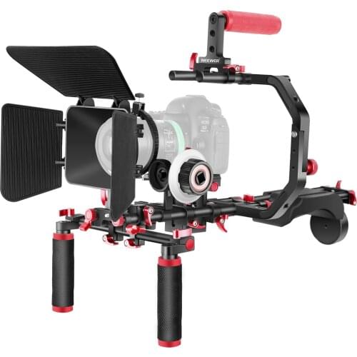 Neewer Shoulder Rig for DSLR Cameras and Camcorders, Movie Video Film Making System with Follow Focus,C-Shaped Bracket, Handgrip