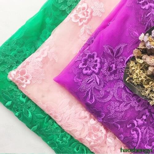 New three-dimensional floral embroidery nylon mesh lace fabric