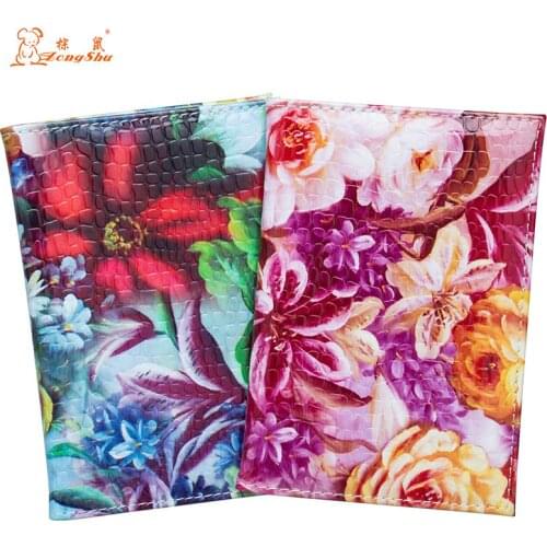 Rose flower crocodile print PU Leather Passport Cover fashion Colourful Travel Passport Cover Travel Wallet Credit Card Holder