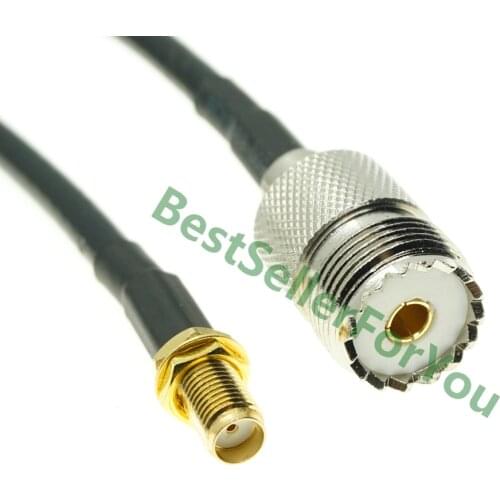 SMA Female nut bulkhead to UHF female SO239 SO-239 Jack RF Straight Pigtail Jumper RG58 Cable