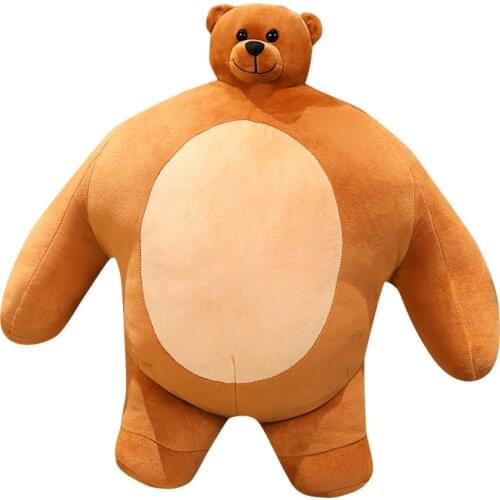 45CM Small Head Teddy bear Pillow Stuffed tiny Head Big muscle Body Raccoon Elephant hippo Boyfriend Hug Pillow Chair Cushion