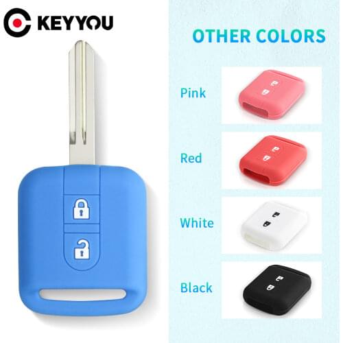 KEYYOU 2 Button Silicone Car Key Case For Nissan Qashqai Micra Navara Note X-Trail Almera Key Cover Silicone Remote Fob Cover