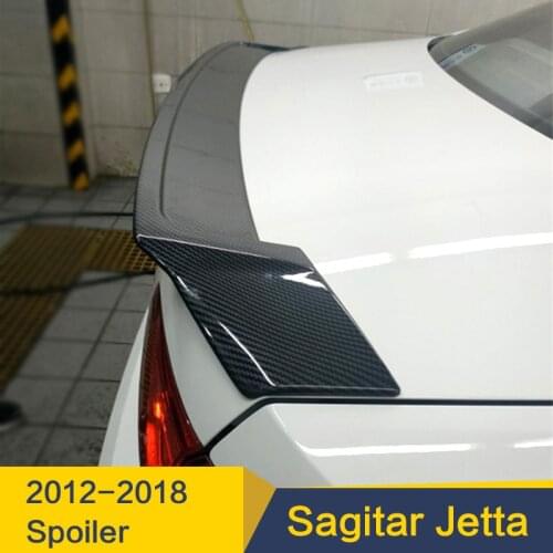 Car Trunk Spoiler Carbon Fiber FRP Auto Rear Trunk Wing Refit Accessories Spoiler For Volkswagen Sagitar Jetta 2012-2018