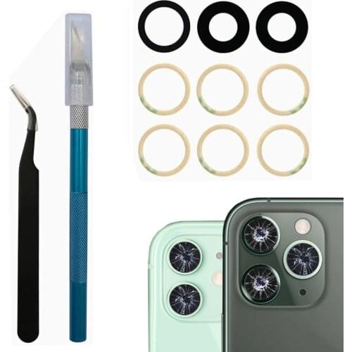 Rear Back Camera Lens Glass With Adhesive And Repair Tools Kit For iPhone 6 6Plus 6s 6sPlus 7 8 Plus X XS XSMax 11 12 Pro Max