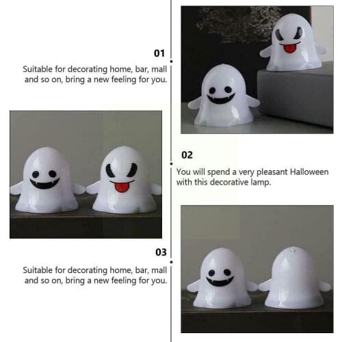 Halloween Ghost Light Cute Expression LED Candle Trick Or Haloween For Home Decor Party Happy Halloween Treat Lantern H6Y8