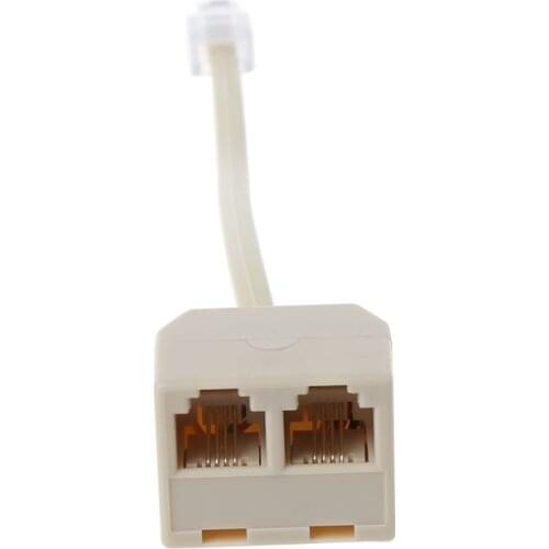 Telephone Splitter RJ11 6P4C 1 Male to 2 Female Adapter RJ11 to RJ11 Separator
