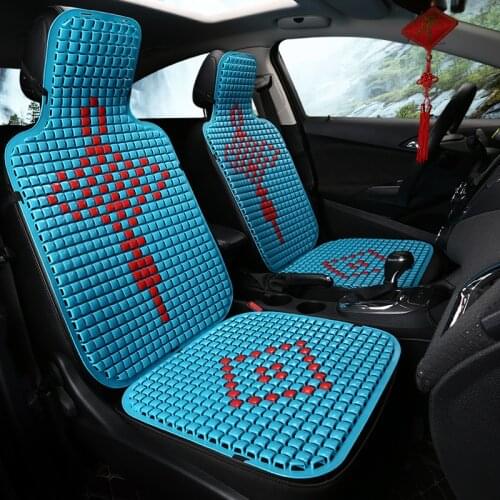 Universal Summer Car Seat Cool Cushion PVC Beaded Massage Automobile Chair Cover With Soft Waist Mat Breathable Durable 1Pcs