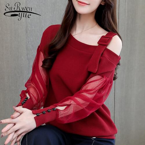 Spring Long Sleeve Shirt Women Fashion Woman Blouses 2021 Sexy Off Shoulder Top Solid Women Blouse Shirt Clothing Female 1224 40
