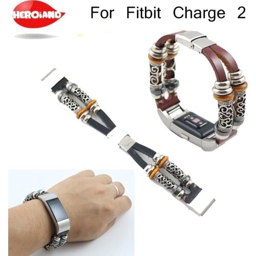 High Quality Leather Strap For Fitbit Charge 2 Band Smart Bracelet Replacement Watchband Bracelet For Fitbit Charge 2 Drop shipp