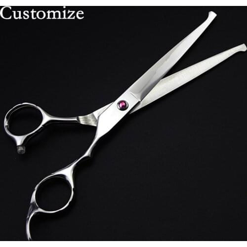 Customize japan steel 7 inch Round head Pet dog grooming hair scissors cut barber Cutting scissor shears hairdressing scissors