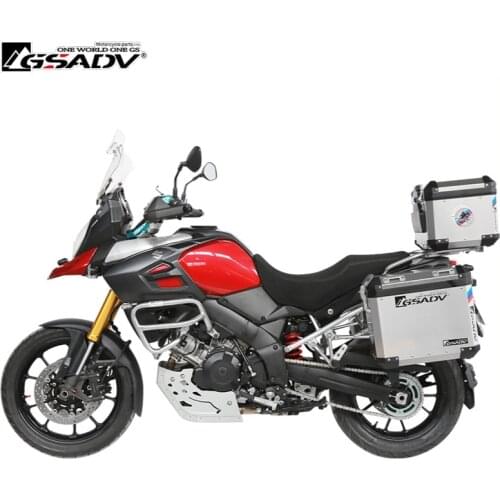 For Suzuki V-Strom DL1000 Rear Motorcycle Trunk Aluminum Side Box Top Case Suitcase Steel Rack