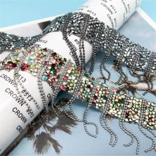 1yard/roll Rhinestone Tape Trim Resin Crystal Decoration Trimming For DIY Shoes Banding Garment Hat Shiny