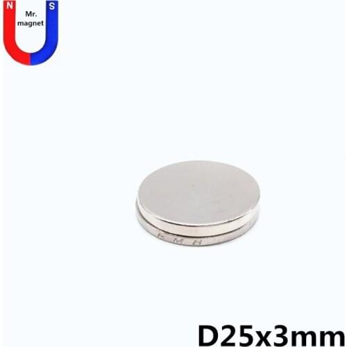 100pcs 25x3 neodymium magnet 25mm*3mm strong rare earth neodymium magnets 25*3 NdFeB permanent round magnetic 25mmx3mm