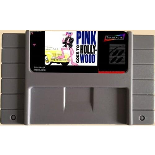 Pink Goes to Hollywood 16 bit Big Gray Game Card For NTSC Game Console