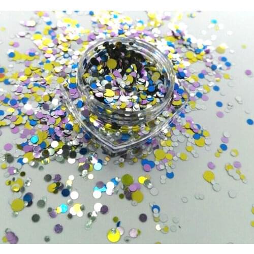 17USD/100g Nail glitter DOTS POKER PINK 1/2/3 mm Ultra Metallic Glitter Mix Dots Circles for Gel Nail Art & Acrylic #PLT-03#002