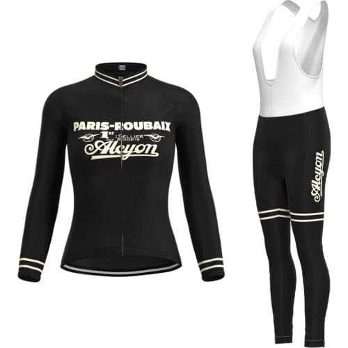 1989 Competition Alcyon Team Retro Woman Cycling Jersey Long sleeve Set Triathlon Mtb Bike Jersey Outfit maillot ciclismo mujer