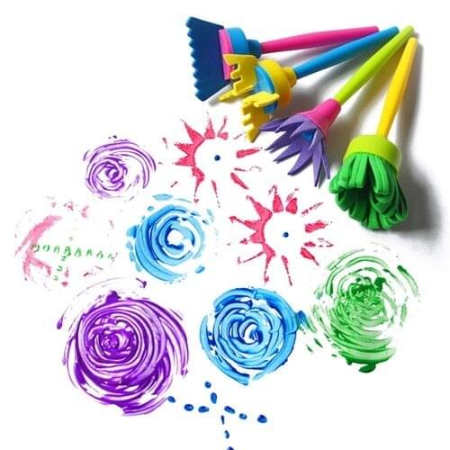 4 Pcs Children Painting Brush Flower Stamp Kids DIY Graffiti Drawing Toys Cheaper & Better