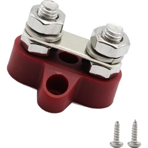 5/16'' DC 48V Battery Power & Ground Insulated Stainless Steel Stud Junction Post, Car Electronics (Red)