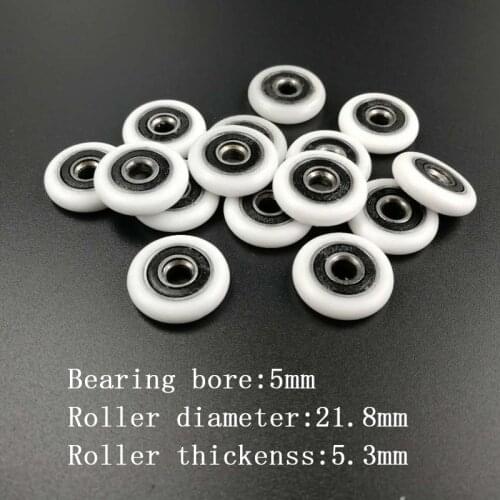 5*21.8*5.3mm bathroom glass door sliding door shower door pulley Outer diameter 22mm bearing bore 5mm
