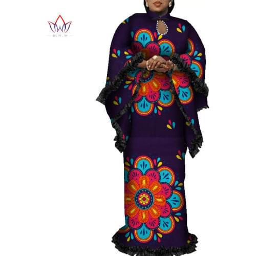 Bintarealwax Africa Dresses for Women Dashiki Loose Style African Clothing Vestidos Plus Size 7XL Women Party Dresses WY066