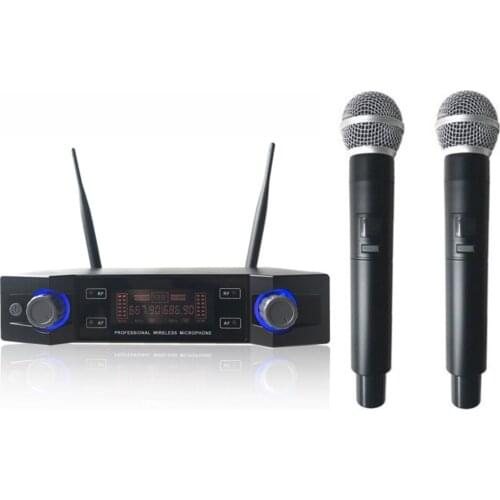 Wireless Microphone Professional Dual Handheld Mic System Stage Performances, Club DJ, Karaoke Wireless Microphone