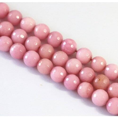 3 colors charms natural stone dyed chalcedony jades faceted round loose beads 4 6 8 10 12mm pink red green 15inch B12