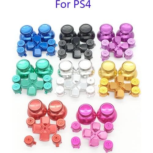 For Dualshock 4 PS4 Pro Slim Controller Red Metal Analog Sticks Aluminum Dpad Action Buttons For Playstation 4 Gamepad