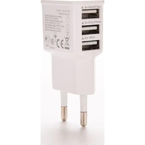 For iPhone 6 5S 5 4S for Samsung Galaxy S5 S6 S7 3-port USB Power Adapter 5V 2A EU Multi USB Charger Device Plug For Oneplus