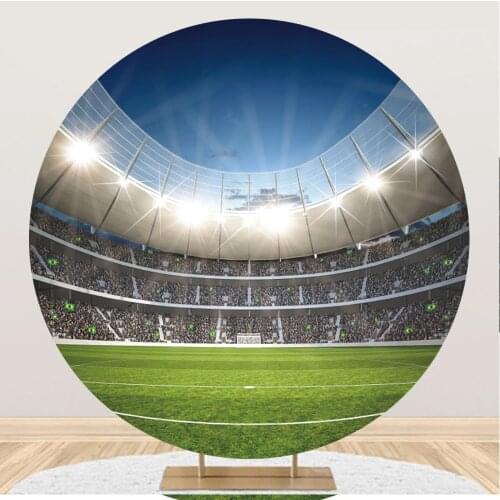 Elastic Football Stadium Playing Field Round Backgrounds Photography Birthday Party Child Photozone Home Poster Photo Backdrops