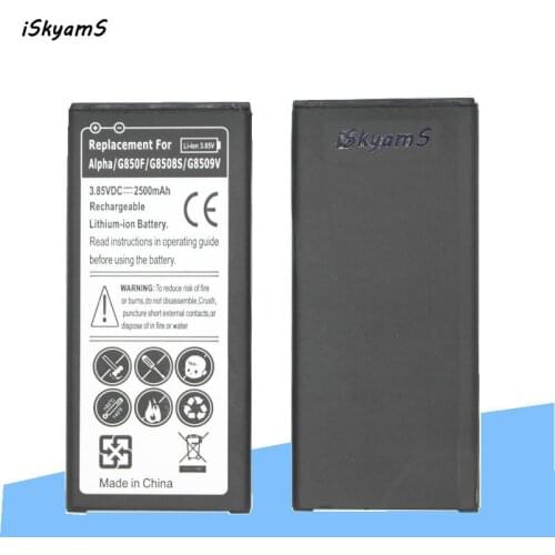 ISkyamS 10pcs/lot 2500mAh EB-BG850BBC Replacement Battery For Samsung Galaxy Alpha G850 G8508 G8508S G8509v G850F G850T