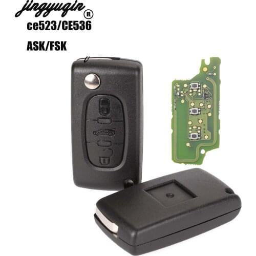 Jingyuqin For peugeot 407 407 307 308 607 Remote Key Case Shell Key Cover 3 Buttons Key Case CE0523