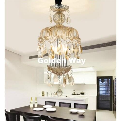 K9 Crystal Chandelier Lighting Modern Luxury Champagne Color Crystal Pendant Lamp For Bedroom Living Room Dining Room Lighting