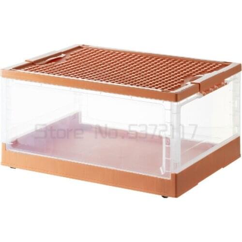 Childrens toy storage box basket plastic snack finishing box household assembled building block storage box capacity 38L